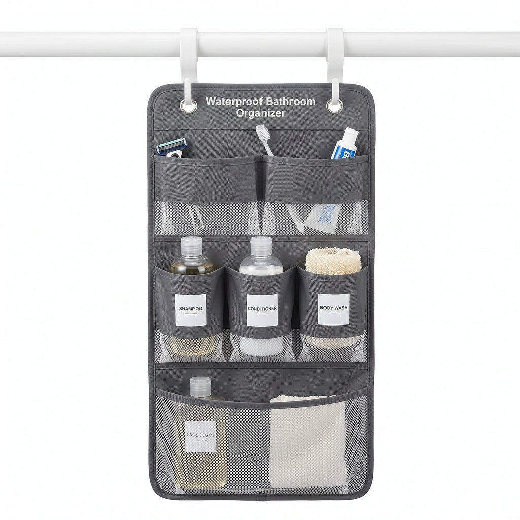 Multi-Pocket Hanging Bathroom Organizer for Toiletries