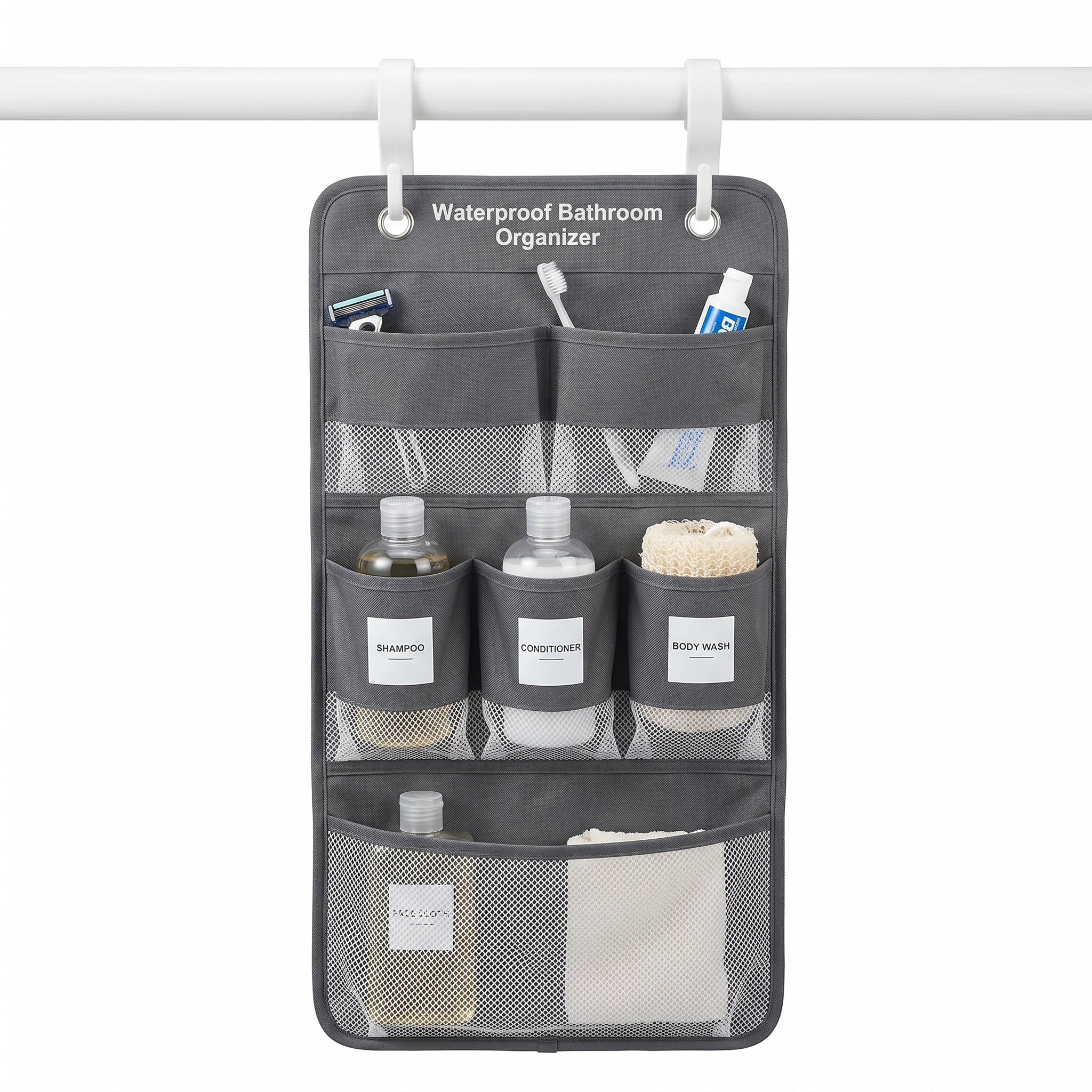 Multi-Pocket Hanging Bathroom Organizer for Toiletries