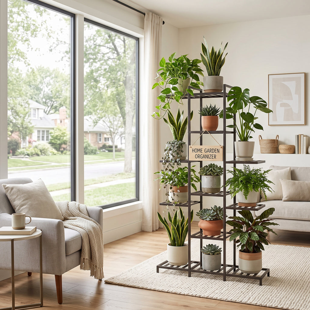 Stable Freestanding Plant Shelf for Succulents & Houseplants