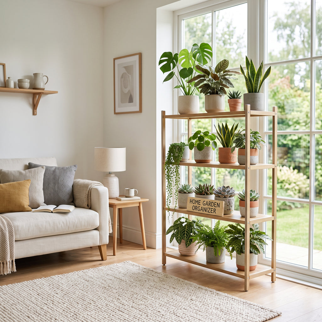 Stable Freestanding Plant Shelf for Succulents & Houseplants